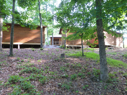 Behind
                campsite 3 is a slope